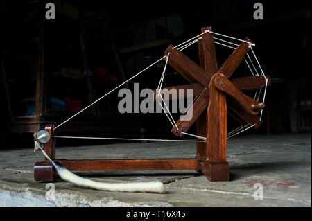 09-12-2010- Mahatma Gandhi charkha ruota di filatura Ahmedabad gujarat INDIA Foto Stock