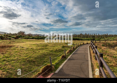 Vista paesaggi che circondano Cape Manzamo in Okinawa, in Giappone. Foto Stock