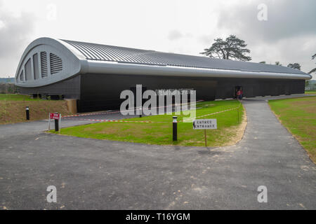 Vista esterna dell'operazione Nettuno mostra nel museo aerotrasportato, Sainte-Mère-Eglise, Normandia, Francia. Foto Stock