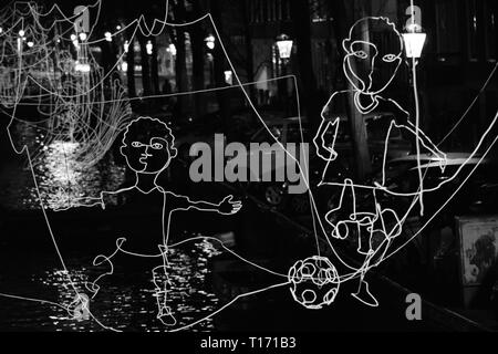 Luce di amsterdam 2017/2018 festival Black & White shot. Foto Stock