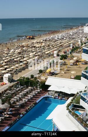 Il Lido di Jesolo è la zona della spiaggia di Jesolo in provincia di Venezia in Italia. Foto Stock