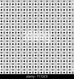 Modello di vettore di alternanza di quadrati e cerchi. Ripetibile. Foto Stock