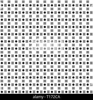 Modello di vettore di alternanza di quadrati e cerchi. Ripetibile. Foto Stock