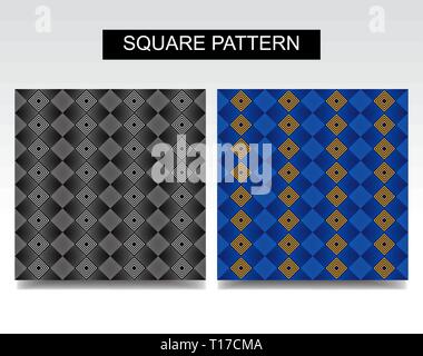 Square pattern impostato per ceramica o un panno o decorazione murale Illustrazione Vettoriale