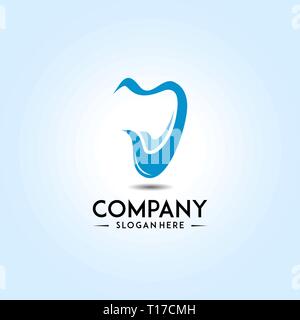 Logo template vettoriale per la clinica dentale o azienda sanitaria o etc Illustrazione Vettoriale