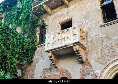 Il balcone di Giulietta a Verona, Italia Foto Stock