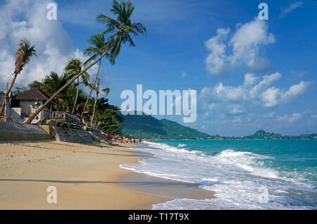 Lamai Beach su Koh Samui, Golfo di Thailandia, Tailandia Foto Stock
