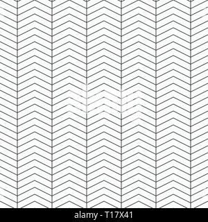 Abstract seamless pattern. Struttura ritmica di lisca di pesce. Monocromatico elegante texture con chevron. Lo stile lineare. Vettore sfondo geometrico. Illustrazione Vettoriale