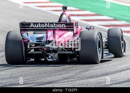 Austin, Texas, Stati Uniti d'America. 22 Mar, 2019. Jack Harvey (60) d'Inghilterra passa attraverso le spire durante la pratica per la Indycar Classic presso il circuito delle Americhe di Austin, Texas. (Credito Immagine: © Walter G Arce Sr Asp Inc/ASP) Foto Stock