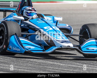 Austin, Texas, Stati Uniti d'America. 22 Mar, 2019. MAX CHILTON (59) d'Inghilterra passa attraverso le spire durante la pratica per la Indycar Classic presso il circuito delle Americhe di Austin, Texas. (Credito Immagine: © Walter G Arce Sr Asp Inc/ASP) Foto Stock