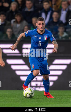 Udine, Italia. 23 Mar, 2019. Marco Veratti (Italia) durante la Uefa Campionato Europeo 2020 turno di qualificazione match tra Italia 2-0 Finlandia al Dacia Stadium il 23 marzo 2019 a Udine, Italia. Credito: Maurizio Borsari/AFLO/Alamy Live News Credito: Aflo Co. Ltd./Alamy Live News Foto Stock