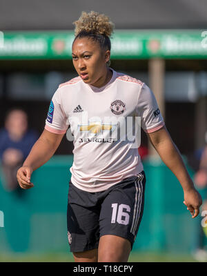 Dartford, Kent, Regno Unito. Il 24 marzo 2019. Lauren James del Man Utd donne durante la FAWSL 2 corrispondenza tra Charlton Athletic donne e il Manchester United donne presso Oakwood, Old Rd, Crayford, Dartford Kent, DA1 4DN il 24 marzo 2019. Foto di Andy Rowland. Credito: Andrew Rowland/Alamy Live News Foto Stock