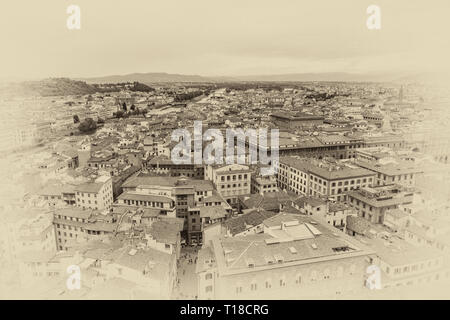 Firenze, Toscana, Italia visto da Palazzo Vecchio. Foto Stock