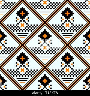 Parte senza giunture di ricamato buona come handmade cross-stitch etnica pattern seamless nero, bianco e rosso. eps10 Illustrazione Vettoriale