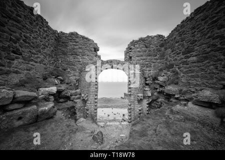 Botallack è un villaggio nel West Cornwall, Regno Unito. Il villaggio si trova in un ex miniere di stagno zona situata tra la città di St Just in Penwith un Foto Stock