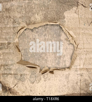 Abstract parete grunge sfondo carta con foro centrale Foto Stock