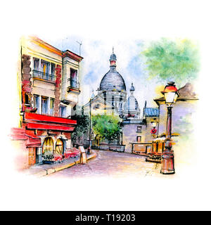 Montmartre a Parigi, Francia Foto Stock