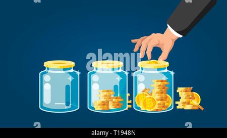 Risparmiare denaro concept Illustrazione Vettoriale