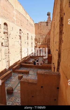 Ex pensioni, Badi Palace, Place des Ferblantiers, Kasbah, Medina, Marrakech, regione Marrakesh-Safi, Marocco, Africa del nord Foto Stock