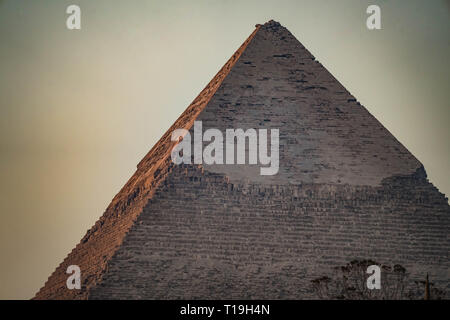 Le Grandi Piramidi di Giza, Il Cairo, Egitto Foto Stock