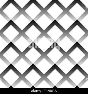 Seamless pattern fatta di piazze con riempimenti gradiente. In bianco e nero di sfondo vettoriale. Foto Stock