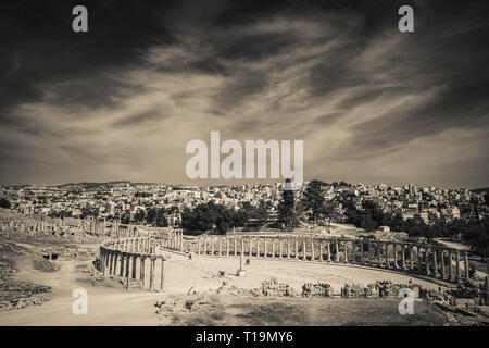 Antica città romana di Jerash, Regno di Giordania Foto Stock