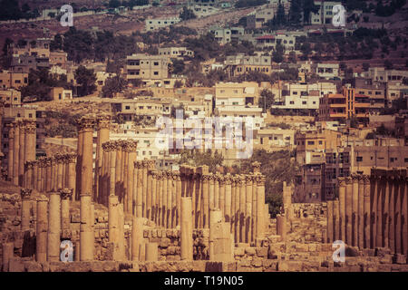 Antica città romana di Jerash, Regno di Giordania Foto Stock