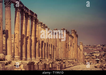 Antica città romana di Jerash, Regno di Giordania Foto Stock