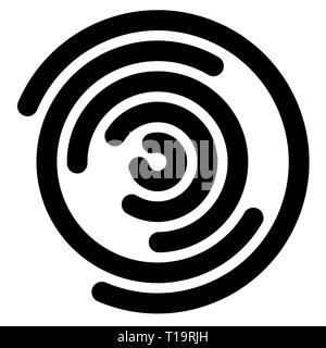 Segmenti concentrici di cerchi, linee casuale seguendo un percorso circolare. Foto Stock