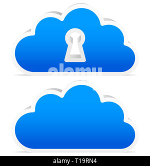 3d nuvole per la sicurezza IT, o il concetto di meteorologia Foto Stock
