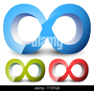 Simbolo di infinito. Eeverlasting, infinita o ciclo di temi di continuità. Foto Stock