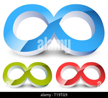 Simbolo di infinito. Eeverlasting, infinita o ciclo di temi di continuità. Foto Stock