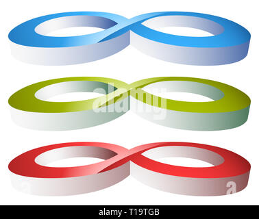 Simbolo di infinito. Eeverlasting, infinita o ciclo di temi di continuità. Foto Stock