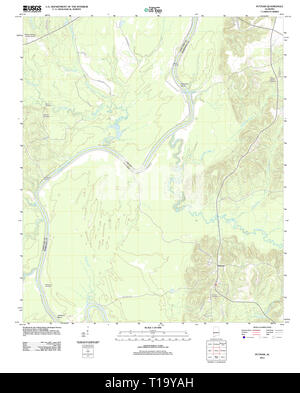 USGS TOPO Map Alabama AL Putnam 20111207 TM Foto Stock