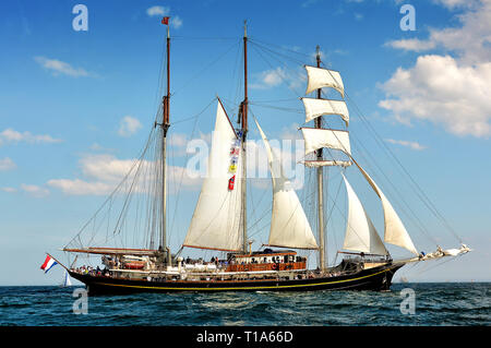 Nel mare del Nord con la Tall Ships Race, Sunderland 2018 Foto Stock