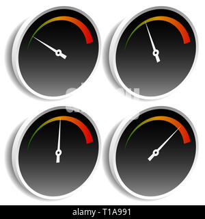 Cerchio dial, manometro modello. Modificabile illustrazione vettoriale. Foto Stock