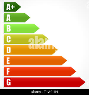 Energia nominale certificato, Certificati di Prestazione Energetica. L'efficienza energetica, il consumo di energia rating per le case, case, edifici Foto Stock
