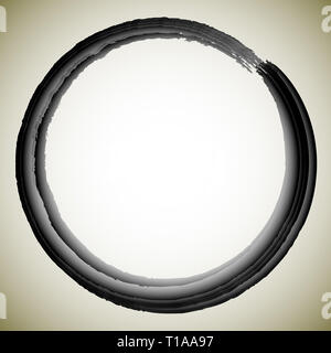Grungy cerchio isolato su sfondo marrone. Textured spazzolato vettore di corsa. Foto Stock