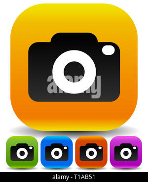 Eps 10 illustrazione vettoriale di foto le icone della telecamera in 5 colori Foto Stock