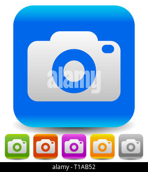 Semplici icone di fotografia con il simbolo della fotocamera. Foto Stock