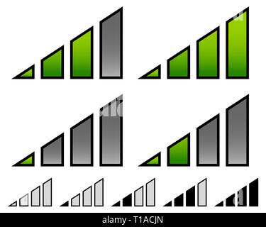 Segnale indicatore Stength Set. Internet, Wi-fi e connessione wireless. Foto Stock