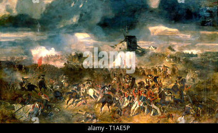 Pittura Di Olio - La battaglia di Waterloo. 18 Giugno 1815 Foto Stock