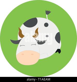 Una mucca sleeping Illustrazione Vettoriale