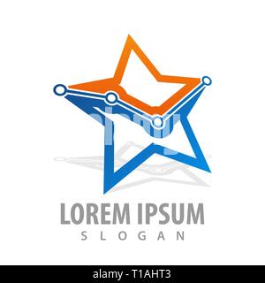 La tecnologia star punto grafico concept design. Simbolo grafico elemento di modello Illustrazione Vettoriale