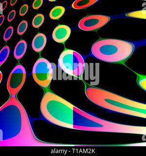 I cerchi colorati e punti eseguire una immagine perspectic Foto Stock