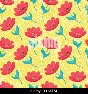 Modello con bright tulipani Illustrazione Vettoriale