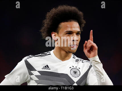 Amsterdam, Paesi Bassi. 24 mar 2019. La UEFA qualificazioni europee, Paesi Bassi vs. Germania 2-3 il 24.03. 2019 in Johan Cruijff - Arena di Amsterdam Leroy SANE (GER) Foto: Norbert Schmidt, Duesseldorf Credito: norbert schmidt/Alamy Live News Foto Stock