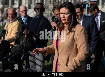 Washington, Stati Uniti d'America. 25 mar 2019. La portavoce della Casa Bianca, Sarah Sanders parla ai media, 25 marzo 2019 presso la Casa Bianca a Washington DC, Credito: Chris Kleponis/CNP /MediaPunch Credito: MediaPunch Inc/Alamy Live News Foto Stock