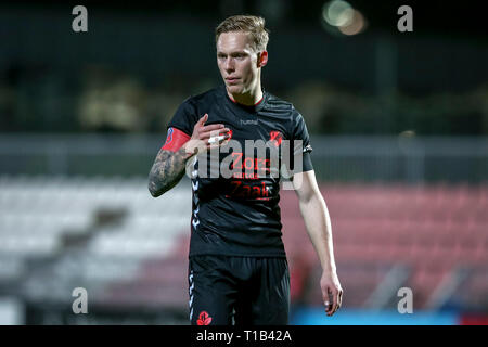 Amsterdam, Paesi Bassi. 25 Mar, 2019. AMSTERDAM, 25-03-2019, Sportpark De Toekomst, Keuken Kampioen Divisie, Jong Ajax - Jong Utrecht, stagione 2018/2019, Jong FC Utrecht player Junio van der Velden durante il match Jong Ajax - Jong Utrecht Credito: Pro scatti/Alamy Live News Foto Stock