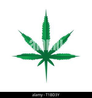 La Cannabis Marijuana Weed geometrica simbolo vettore Logo grafico del modello di progettazione Illustrazione Vettoriale